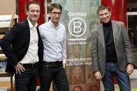 François-Xavier Lacroix (DG Aguas Danone España), Pablo Sánchez (D B Corp) y Paolo Tafuri (DG Danone Iberia)
