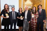 De izquierda a derecha, Laura Caorsi, de Consumer Eroski; José Luis Maestro Sánchez – Cano, presidente de ORIVA; Ana Herrera, de Cuaderno Agrario; José Miguel Herrero Velasco, director general de la Industria Alimentaria del Ministerio de Agricultura, Pes