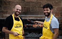 Marc Coloma and Bernat Añaños making a plant based BBQ at the Heura House