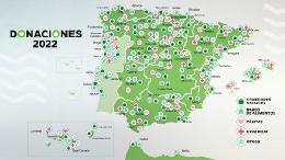 Mapa de donaciones de alimentos en 2022